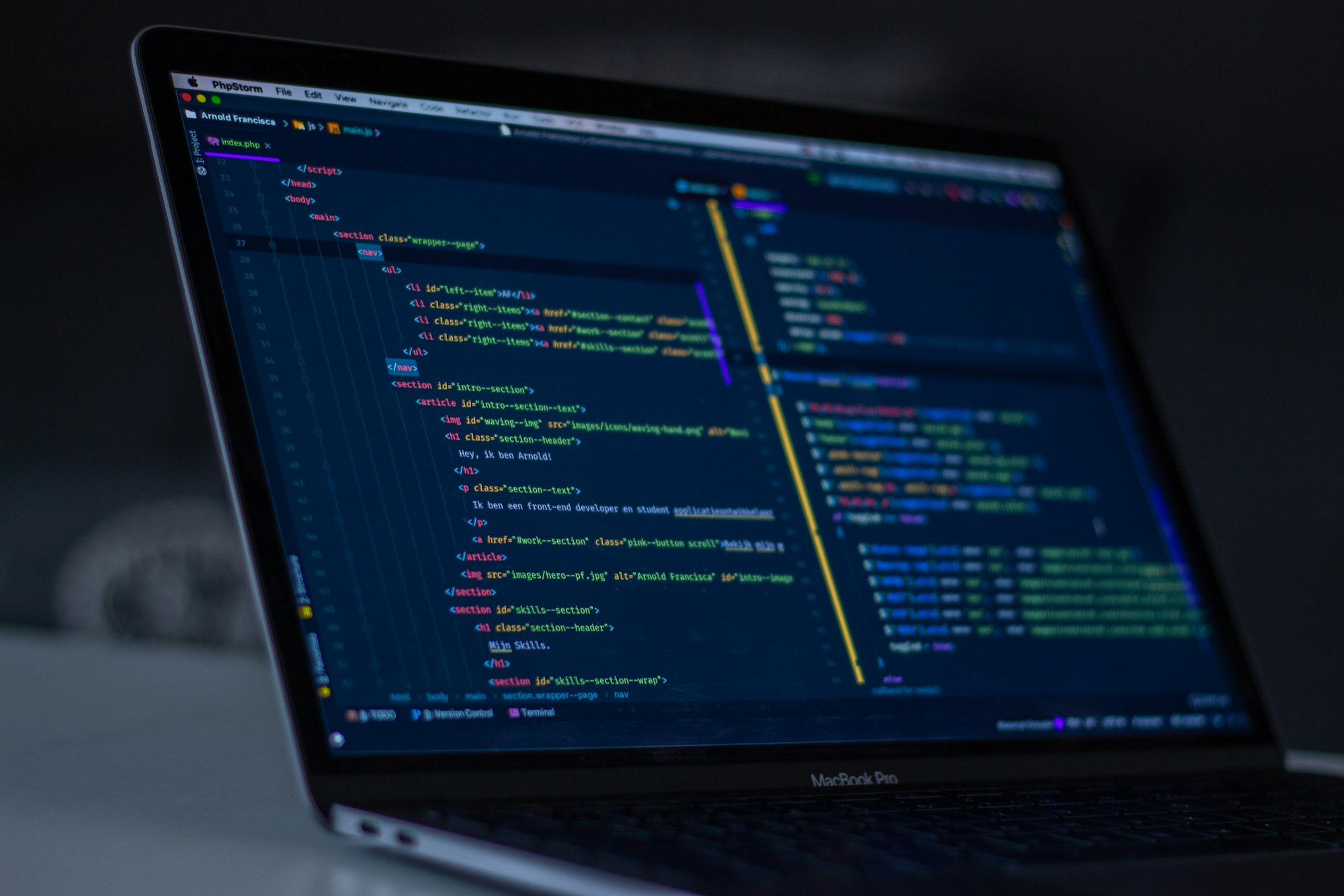 Code op een scherm