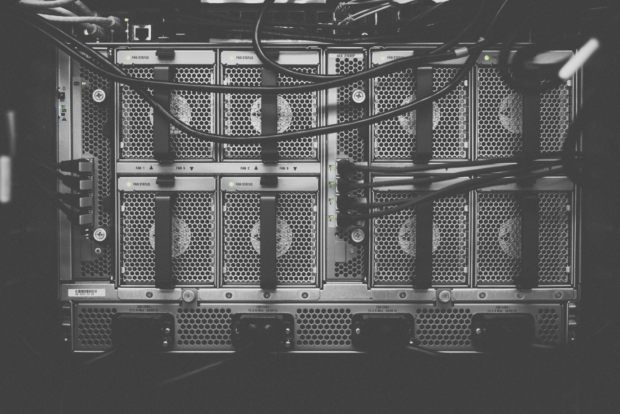 Close-up van een serverrack