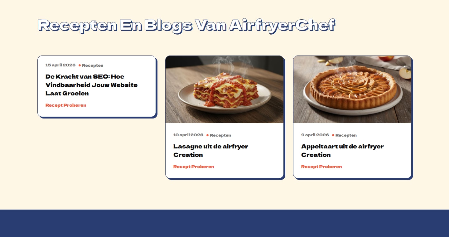 Sectie "Recepten En Blogs Van AirfryerChef" van Airfryerchef