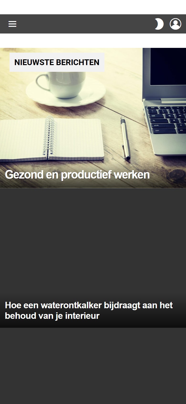Homepage van Andersmeubelen op mobiel