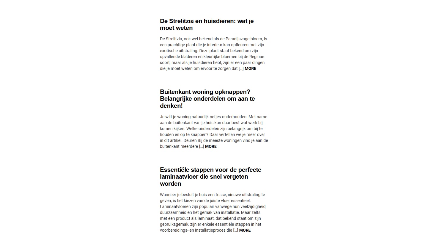 Sectie "Inhoud homepage" van Andersmeubelen