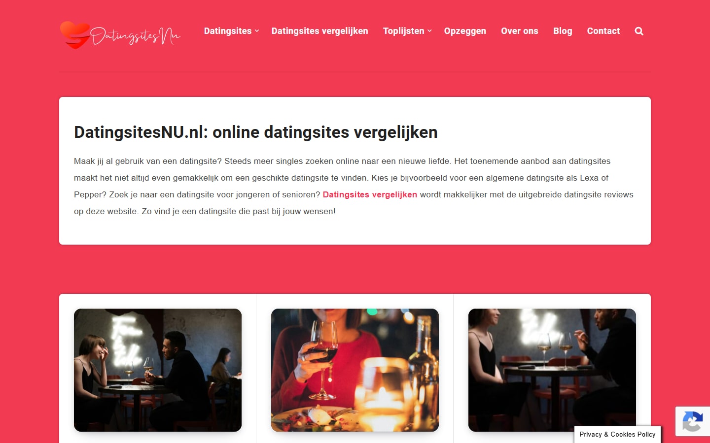 DatingsitesNU.nl — Vergelijkingssite voor datingsites