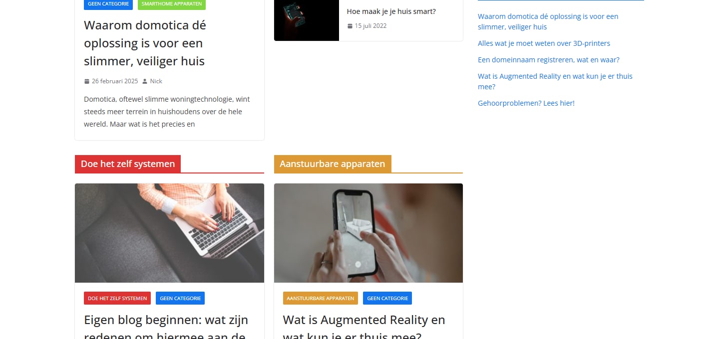 Sectie "Waarom domotica dé oplossing is voor een slimmer, veiliger huis" van Domoticajunkies
