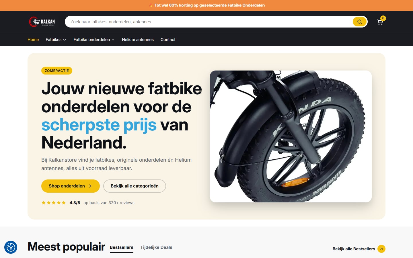 Kalkanstore — Webshop voor fatbikes en onderdelen
