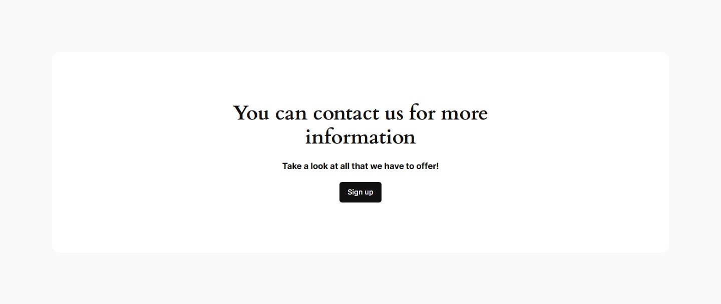 Sectie "You can contact us for more information" van MillingMill