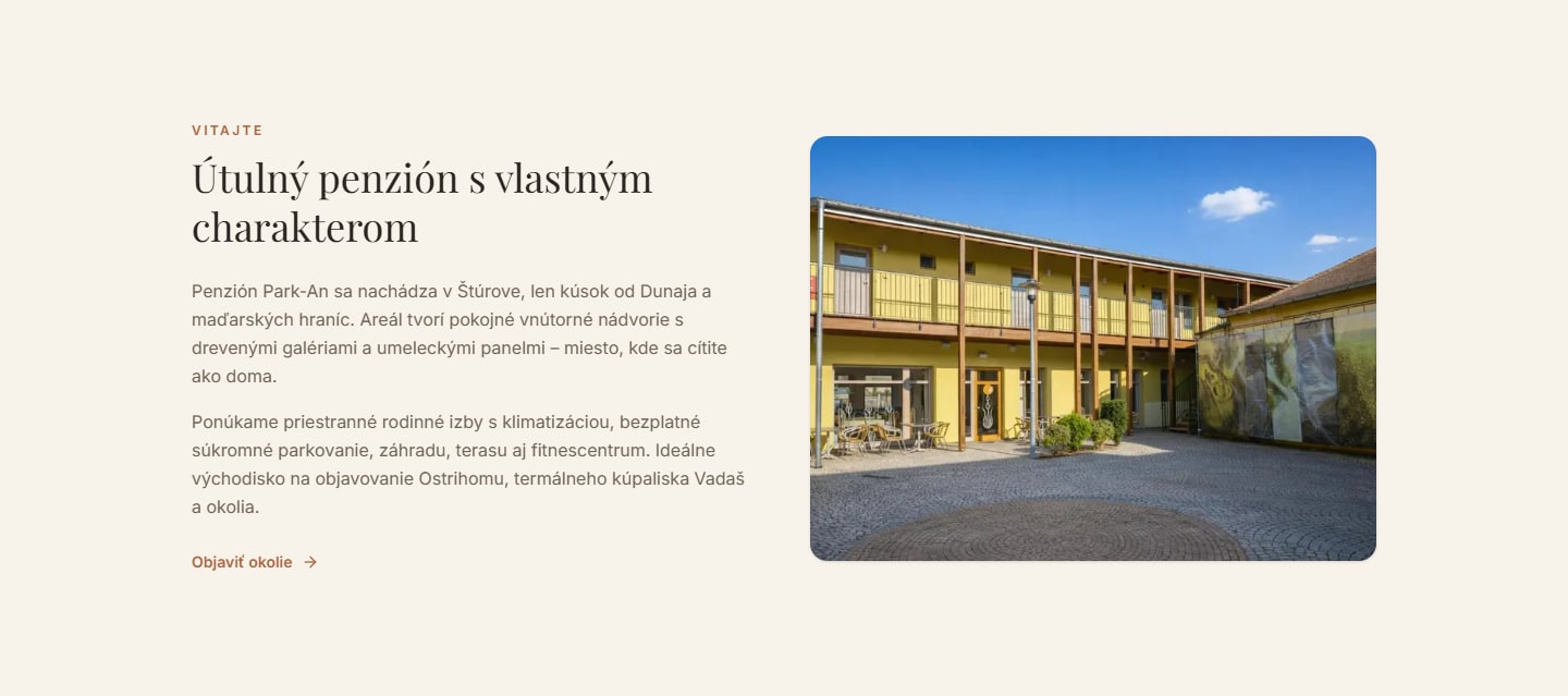 Sectie "Útulný penzión s vlastným charakterom" van Penzión Park-An