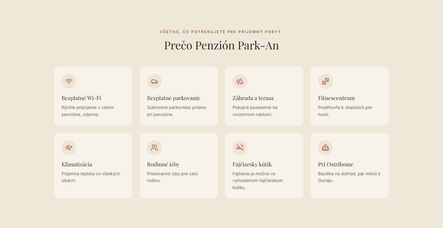 Sectie "Prečo Penzión Park-An" van Penzión Park-An