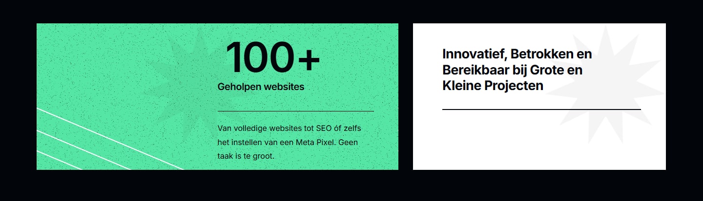 Sectie "Innovatief, Betrokken en Bereikbaar bij Grote en Kleine Projecten" van TMS Media