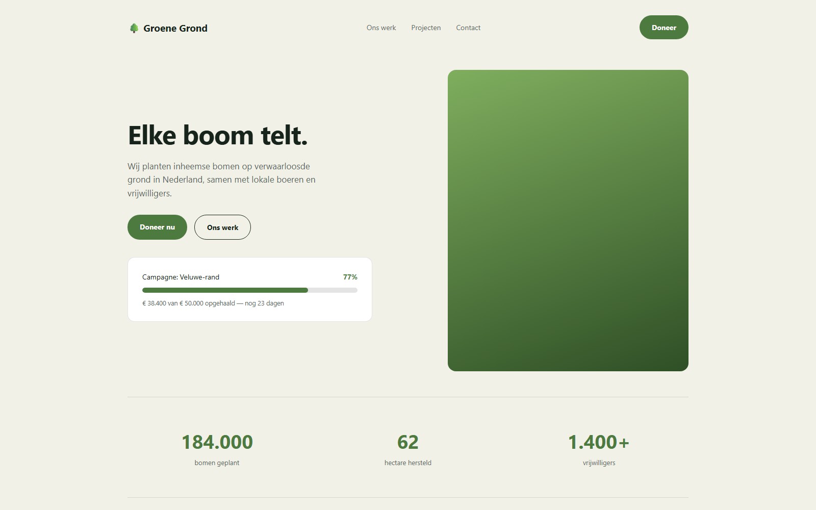 Groene Grond — Non-profit · Goed doel (concept)