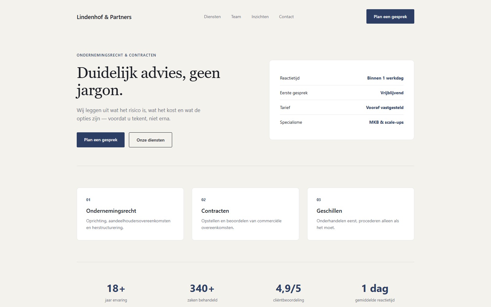 Lindenhof & Partners — Juridisch advies (concept)